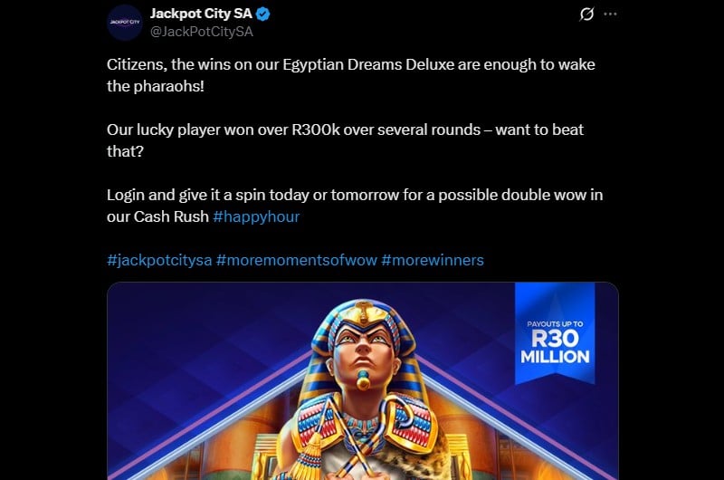 Twitter R350K Egyptian Dreams Big Win